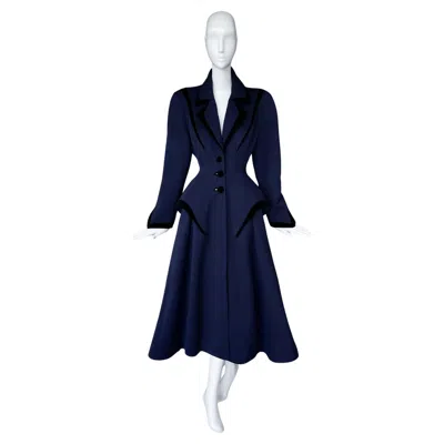 Pre-owned Mugler Iconic Archival Thierry  Fw 1993 Sculptural Siren Coat In Black