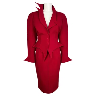 Pre-owned Mugler Iconic Red Thierry  Les Infernales Fw 1988 Vampire Suit