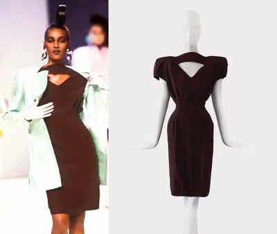 Pre-owned Mugler Iconic Sculptural Thierry  Dress Ss 1988 Été Africain In Black
