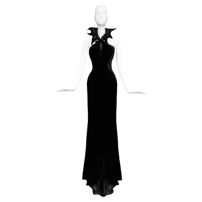 Pre-owned Mugler Iconic Spectacular Thierry  Ss 1997 Gown 'kiss Of The Spiderwoman' In Black