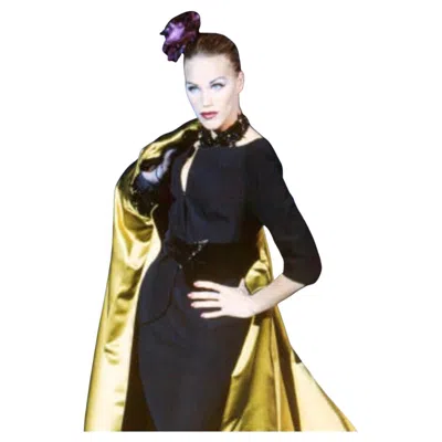 Pre-owned Mugler Iconic Thierry  Blazer Fw1995 Black Jewel Gem Belt Neckline 90s Jacket