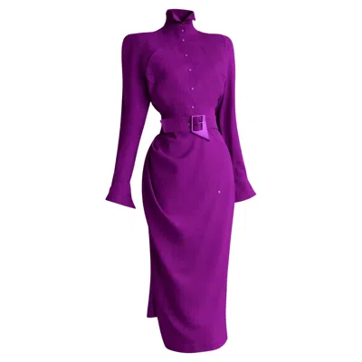 Pre-owned Mugler Iconic Thierry  Fw 1988 / 89 Les Infernales Dress Rare Purple