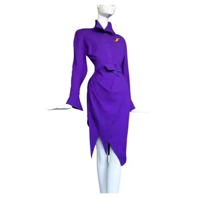 Pre-owned Mugler Iconic Thierry  Fw 1988 / 89 Les Infernales Dress Rare Violet In Purple
