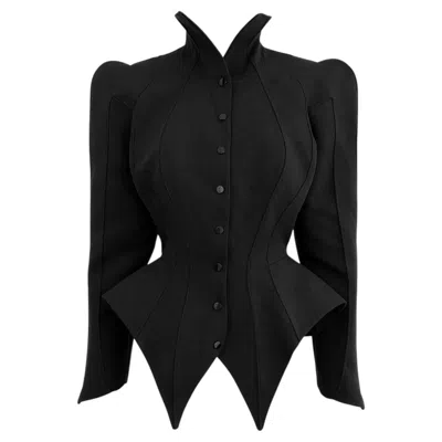 Pre-owned Mugler Iconic Thierry  Les Infernales 1988/89 Black Sculptural Jacket