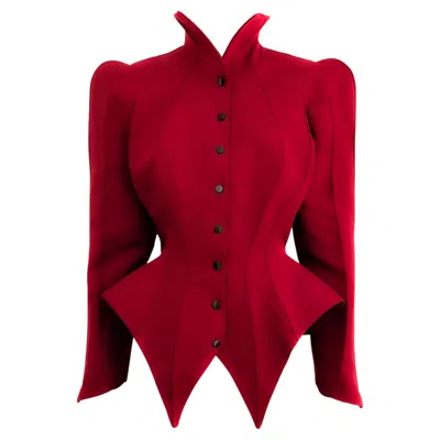 Pre-owned Mugler Iconic Thierry  Les Infernales 1988/89 Red Sculptural Jacket