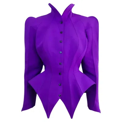 Pre-owned Mugler Iconic Thierry  Les Infernales 1988/89 Sculptural Jacket In Purple