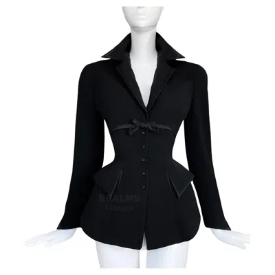 Pre-owned Mugler Iconic Thierry  Ss 1997 Runway Piece Black Sculptural Jacket