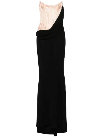 Mugler Illusion Gown In Black