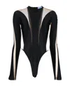 Mugler Illusion Shaping Bodysuit In Black