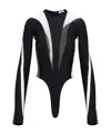 Mugler Illusion Shaping Bodysuit In Black