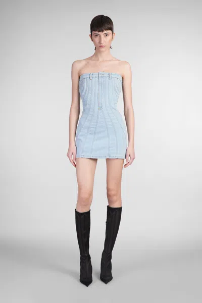 Mugler Mini Dress In Blue