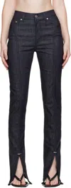 Mugler Indigo Paneled Jeans In Multi
