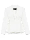 Mugler Laced-up Jacket In Bianco