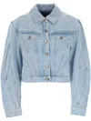 Mugler Medium Blue Denim Jacket In Blue