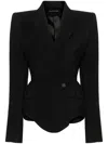 Mugler Single-button Casual Jacket In Black