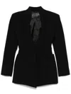 Mugler Tailored Jacket With Structured Shoulders In Black