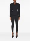 Mugler Tailored Peplum Blazer Featuring Structured Shoulders In Black