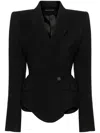 Mugler Single-button Casual Jacket In Black