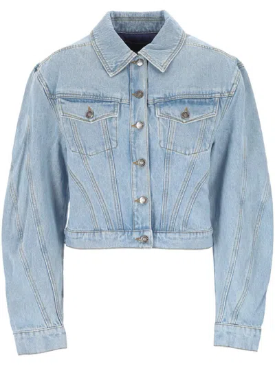 Mugler Jackets In Medium Blue
