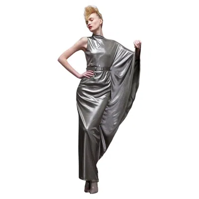 Pre-owned Mugler Jean Paul Gaultier Runway Toga Dress Gown Nwt In Gray