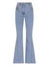 Mugler Straight Flared High-waisted Trousers In Blue