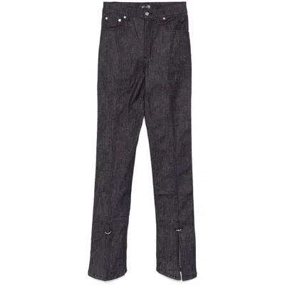 Mugler Piercing-detail Jeans In Blue