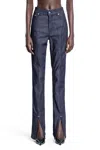 Mugler Woman Blue Jeans In Blue