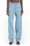 Mugler Straight Flared High-waisted Trousers In Blue