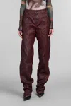 MUGLER JEANS IN BORDEAUX COTTON