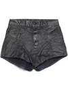 Mugler Straight Patchwork High-rise Shorts In Midnight Blue/black