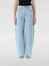 Mugler Lace-up Detail Denim Trousers With Back Pockets In Blue