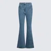 Mugler Blue Denim Cotton Jeans In Tokyo Dark Blue