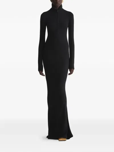 Mugler Jersey Column Dress Woman Black
