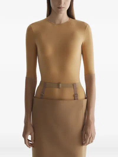 Mugler Jersey T-shirt In Gold