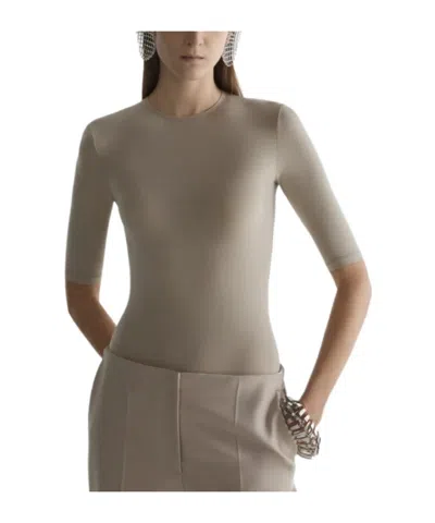 Mugler Jersey T-shirt In Neutral