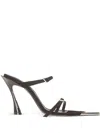 Mugler Black Strappy Fang 95 Heeled Sandals In Schwarz