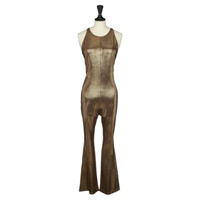 Pre-owned Mugler Jumpsuit By Thierry  Circa 1980 In Brown