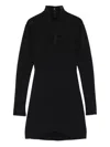 Mugler Keyhole-neck Long-sleeve Dress In Black
