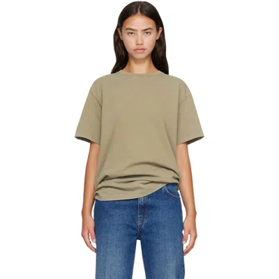 Mugler Khaki Short Sleeves Logo T-shirt In 5047kaki