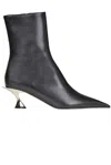 Mugler 60mm Leather Ankle Boots In Black