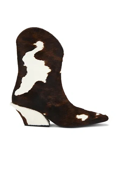 Mugler Kitten Cowhide Ankle Boot In Brown