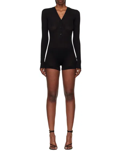 Mugler Knitted Bodysuit In Black