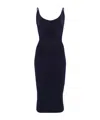 Mugler Sculpting Knit Dress In Blue