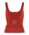 Mugler Knitted Tank Top In Red