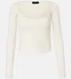 Mugler Boning-detai Long-sleeve Top In White