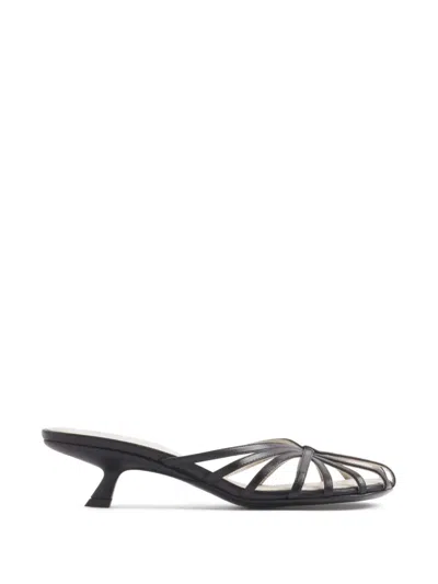 Mugler Knot-detail Mules In Black