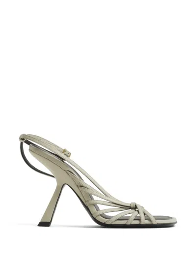 Mugler Knotted Sandals In Neutral