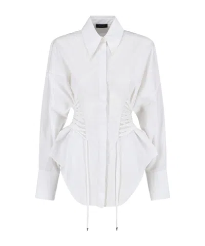 Mugler Lace Up Long-sleeved Shirt