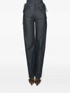 Mugler Lace-up Straight Jeans In Black