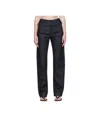 Mugler Lace-up Straight Jeans In Black